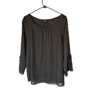 Zac & Rachel Black Scoop Neck Lace Up Corset Sleeves Women Sz XL